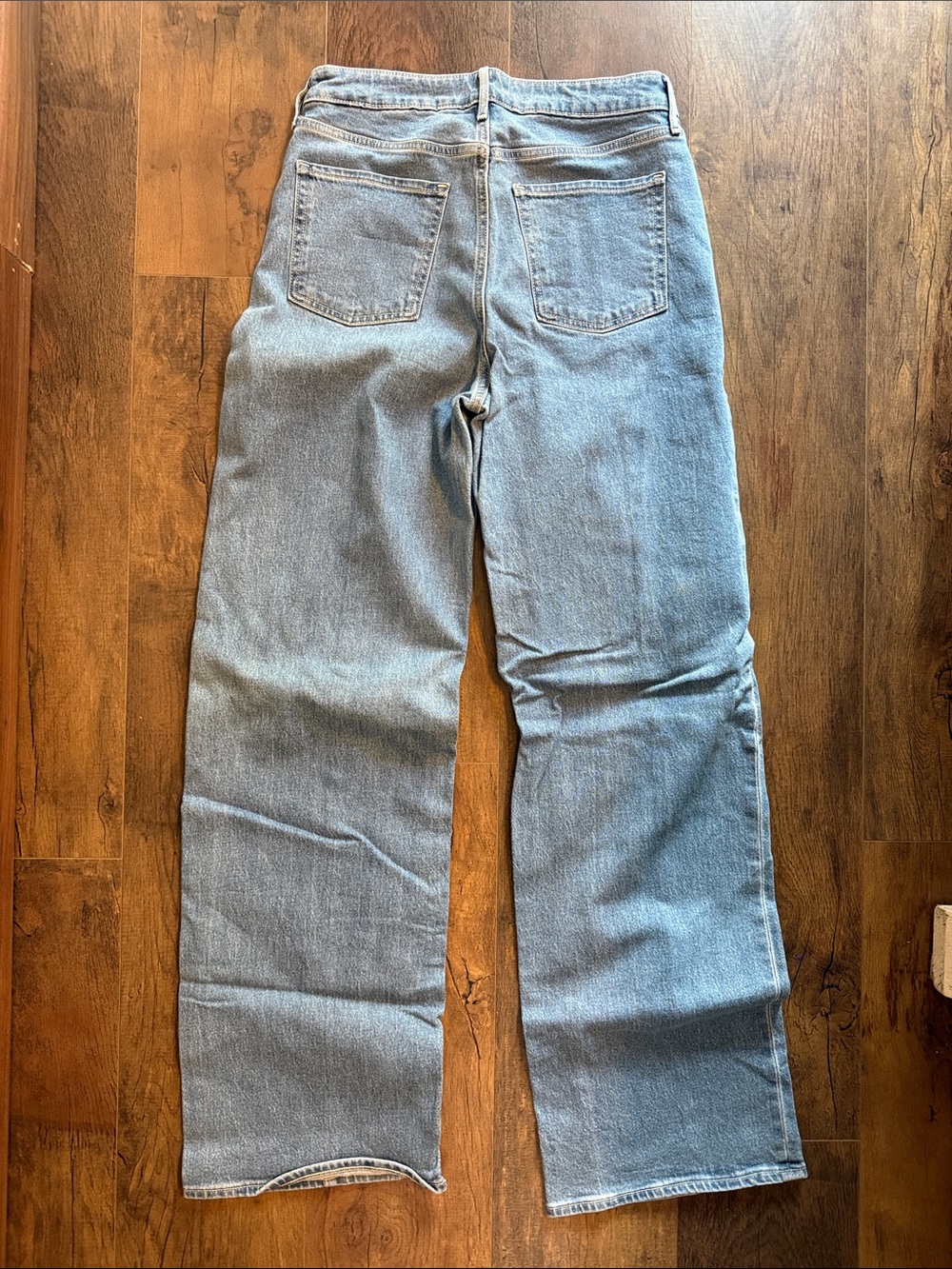 Old Navy Two-Tone Light Blue and Medium Blue High-Rise Jeans - Picture 2 of 2